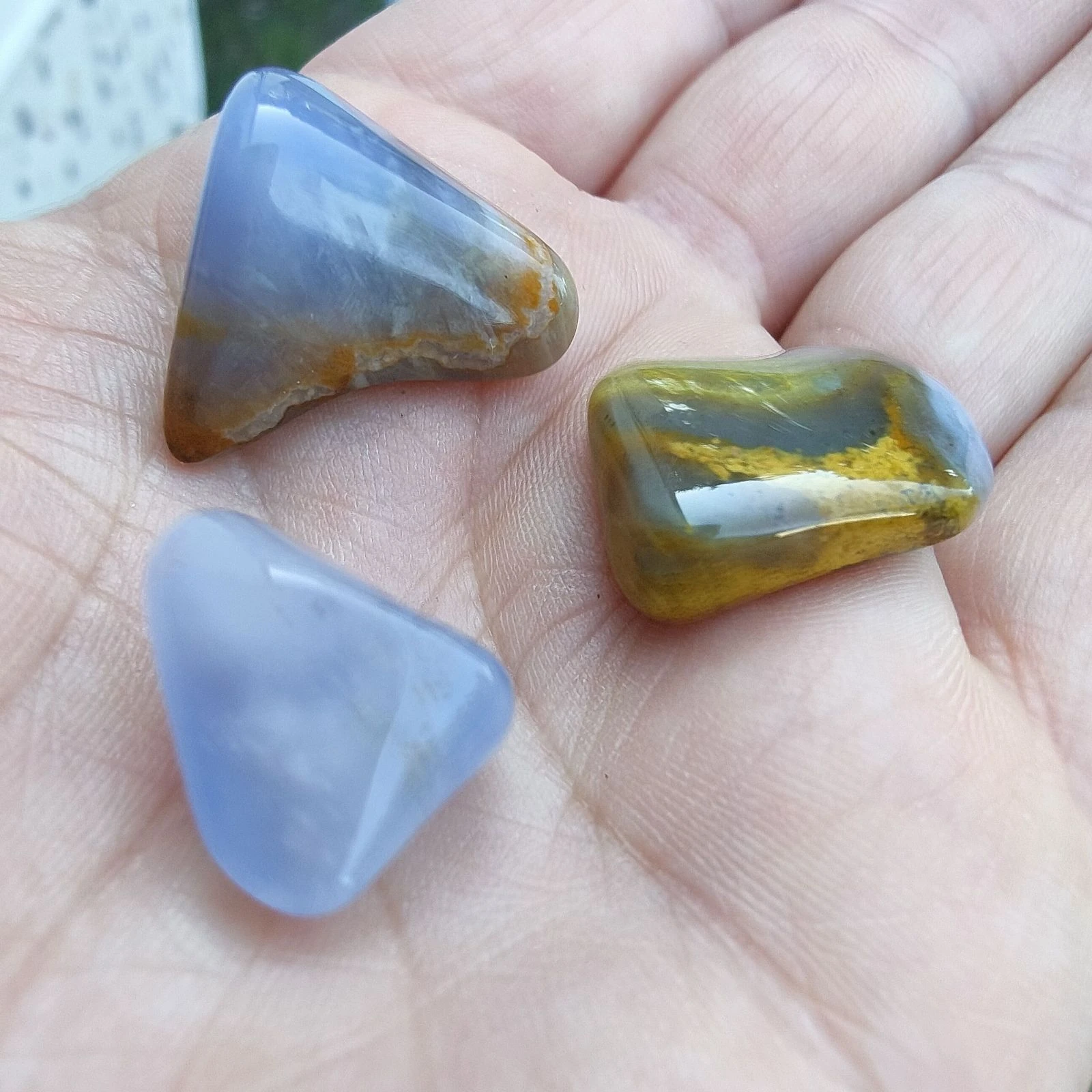 A set of 3 chalcedony on gangue – photo 2